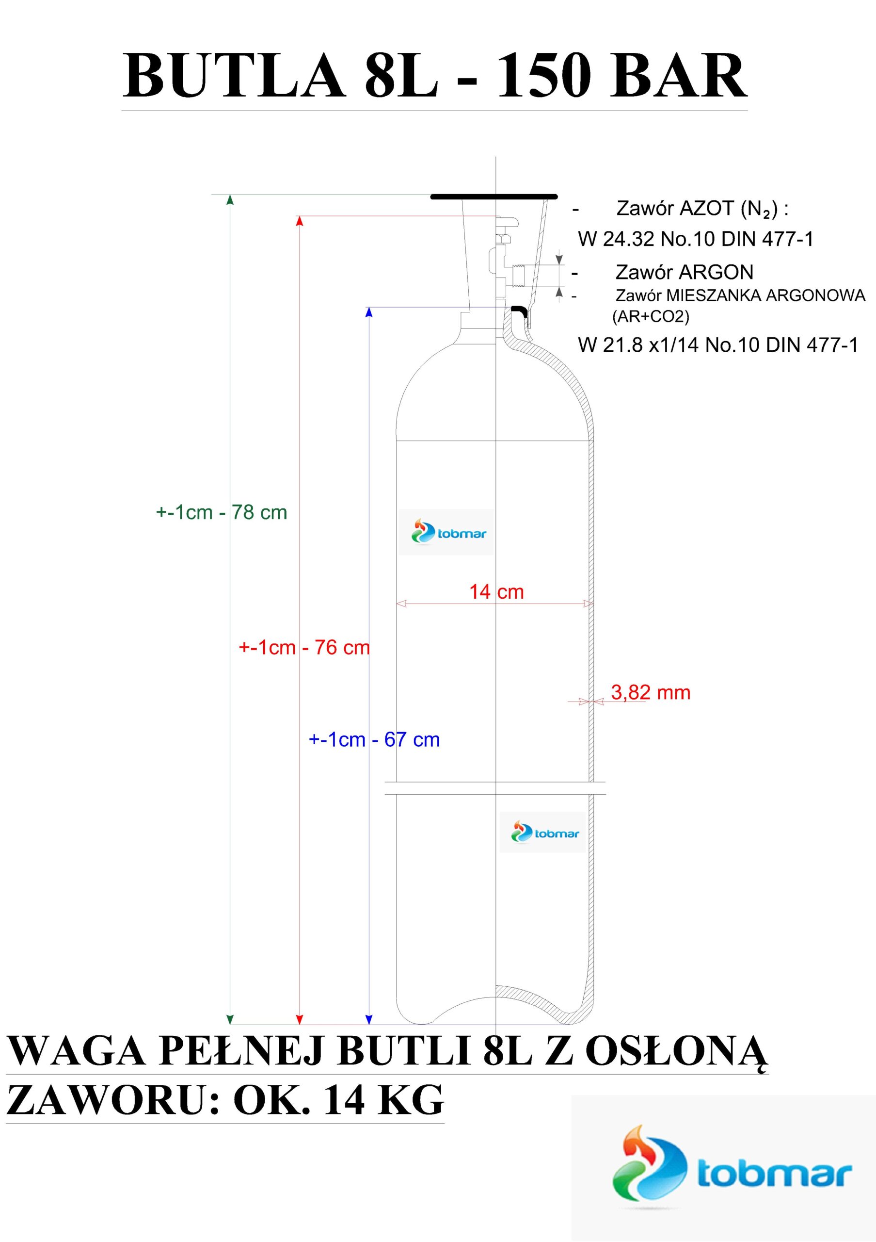Zestaw do pompowania balonów z PEŁNĄ BUTLĄ HEL 8L 150bar - obrazek 2